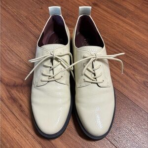 7.5 Franco Sarto Cream Patent Oxfords